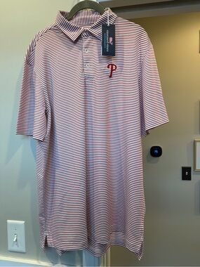 Vineyard Vines Philadelphia Phillies Red & White Striped Polo mens